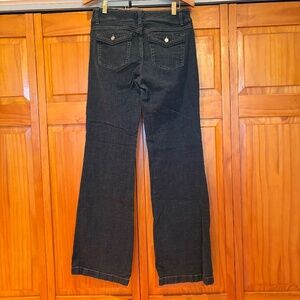 White House Black Market Black Trouser Wide Leg Denim Pants Size 4R